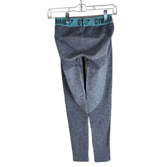 Gymshark Grey Flex with Teal Band Workout Leggings - Picture 2 of 9
